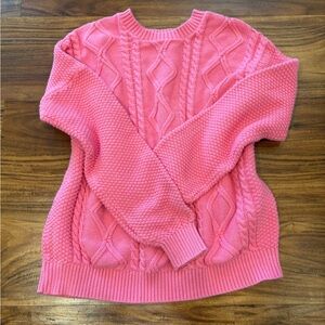 Pink Cable Knit Sweater